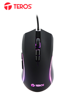 Mouse ptico Teros TE-5160N, 6400dpi, RGB, USB, 7