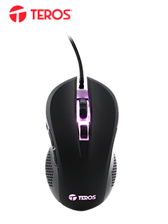 Mouse ptico Teros TE-5164N, 6400dpi, RGB, USB, 7