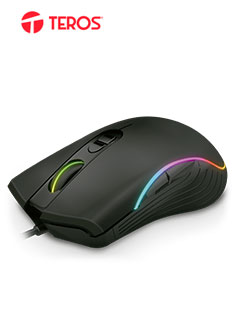 Mouse ptico Teros TE-5177N, 3200 dpi, RGB, USB,