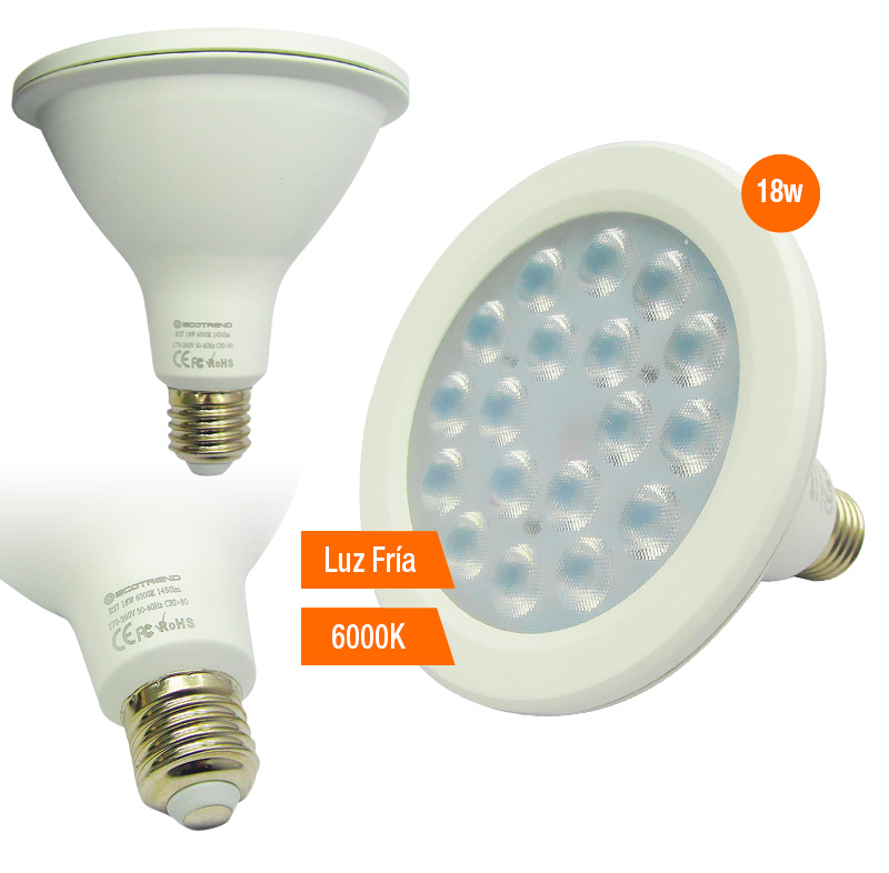 Foco LED IP40 18W SMD 6000K ,90° , CRI>80, 85 LmXwatts