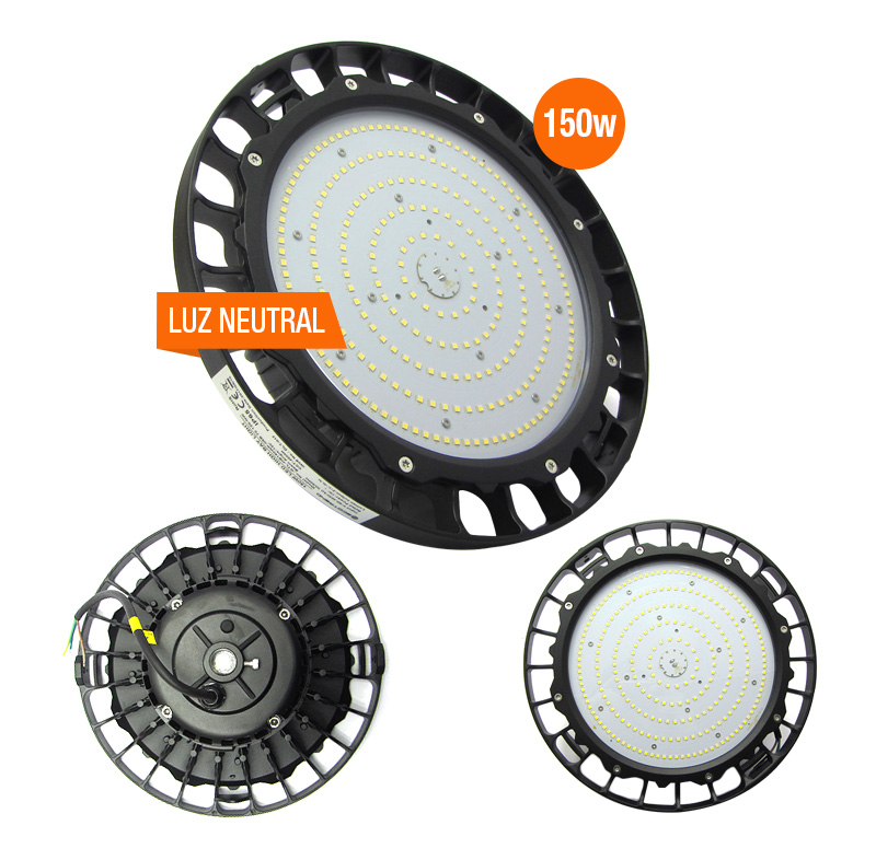 Hi Bay 150W 140 Lumens X watts, Blanco Neutro 120° de HAz, 90-305Vac, IP67,IK10