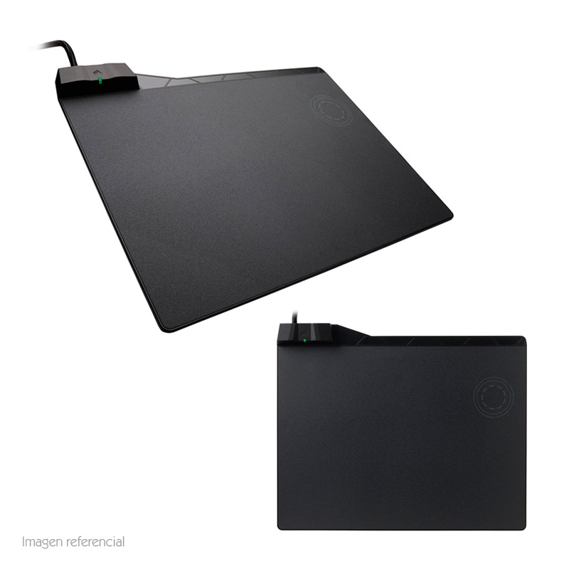 Imagen: Mouse pad de carga inalmbrica CORSAIR MM1000, superficie dura micro-textura.