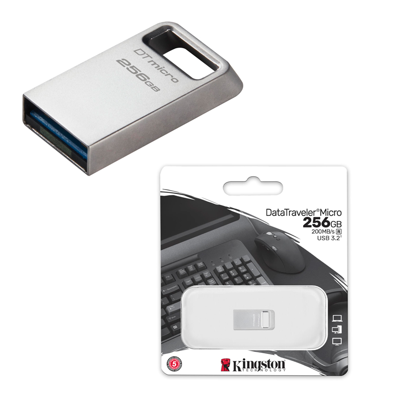 Imagen: Memoria Flash Kingston DataTraveler Micro Unidad Flash USB Ultrapequeo con Metal Premium.
