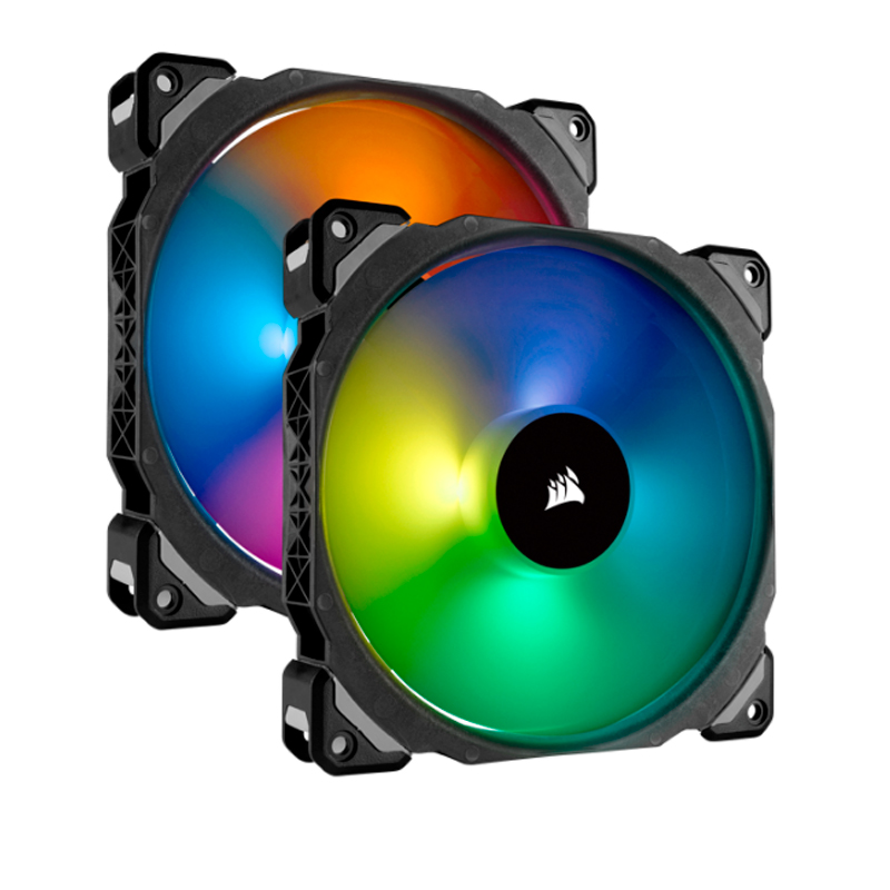 Imagen: Fan Corsair Dual ML140 Pro RGB LED 14 cm, 400 - 1200 RPM, 10.8V - 13.2V, PWM Control.