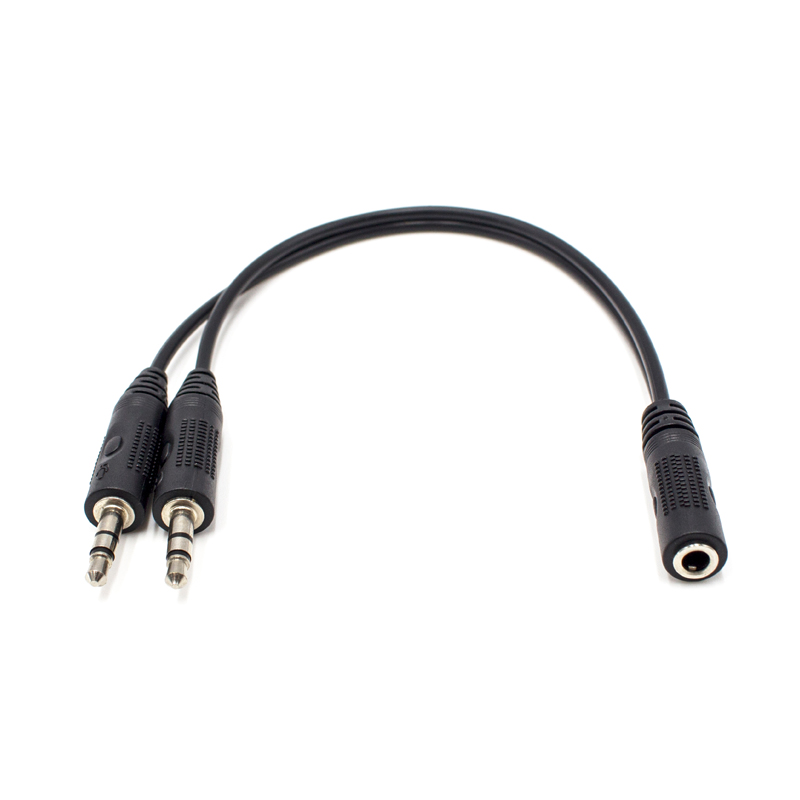 Imagen: Conectores para audio: 2 machos de 3.5mm a un conector hembra de 3.5mm