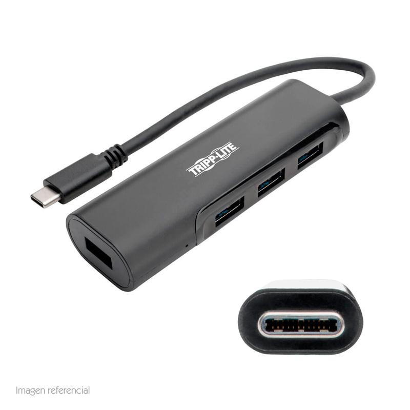 Imagen: Hub USB Type-C, porttil Tripp-Lite U460-004-4AB, 4 Puertos USB 3.1, Thunderbolt, 5 Gbps.