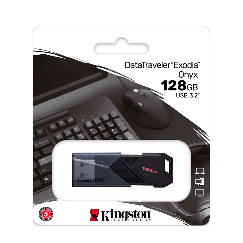Imagen: Memoria Flash USB Kingston DataTraveler Exodia Onyx, 128GB USB 3.2 Gen 1, Color Negro Mate