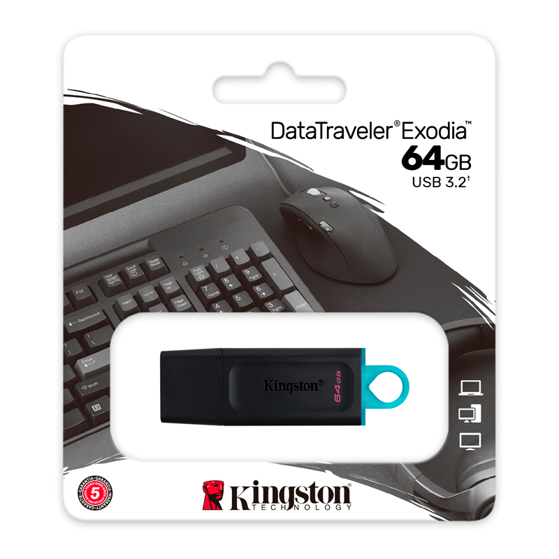 Imagen: Memoria Flash USB Kingston DataTraveler Exodia 64GB, USB 3.2 Gen 1