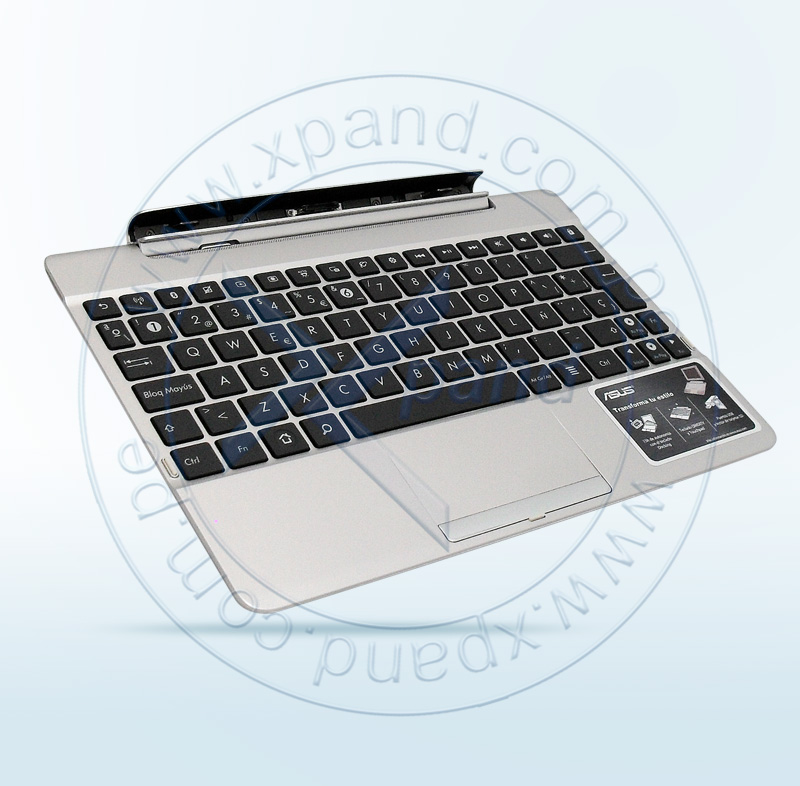Imagen: Docking Asus TF300T, Blanco, Teclado, TouchPad, conectores USB/de 40 pines, ranura SD.