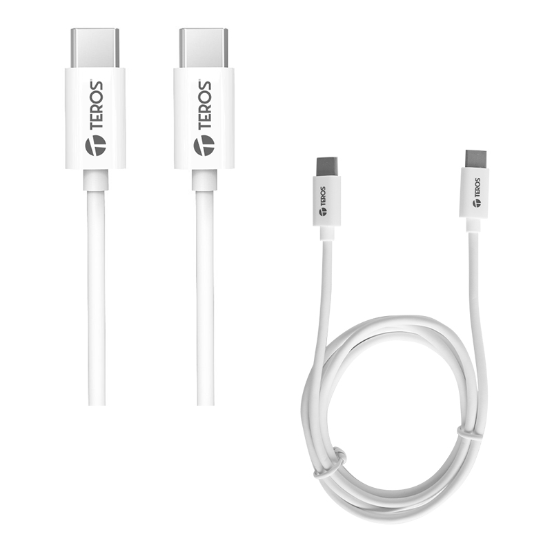 Imagen: Cable USB Teros TE-70209W, Tipo C - Tipo C, 3A, 60W Max, Blanco