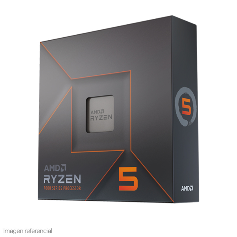 Imagen: Procesador AMD Ryzen 5 7600X 4.7/5.3GHz, 32MB L3, 6-Core, AM5, 5nm, 105W.