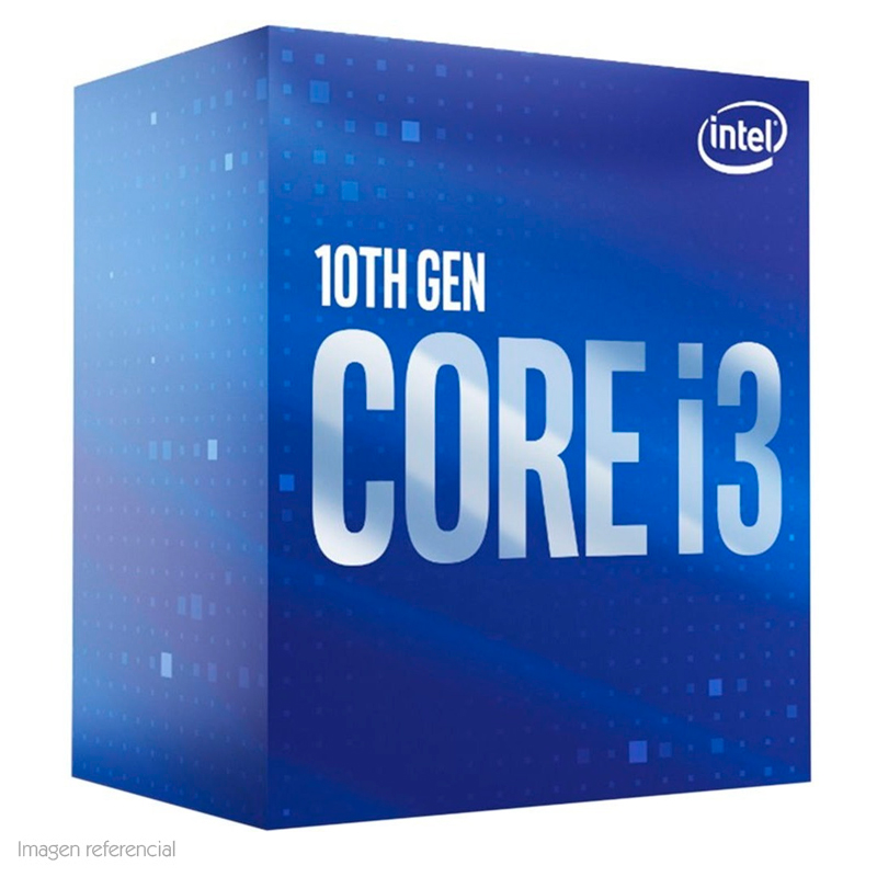Imagen: Procesador Intel Core i3-10100, 3.60 GHz, 6 MB Cach L3, LGA1200, 65W, 14 nm.