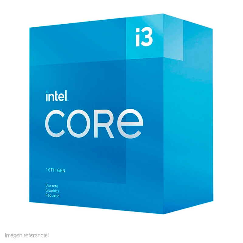 Imagen: Procesador Intel Core i3-10105F 3.70 / 4.40 GHz, 6 MB Cach L3, LGA1200, 65W, 14 nm.