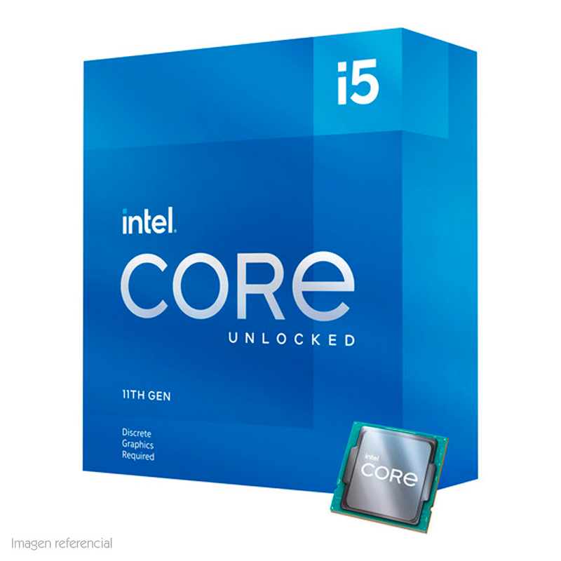 Imagen: Procesador Intel Core i5-11600KF 3.90 / 4.90 GHz, 12 MB Cach L3, LGA1200, 125W, 14 nm.