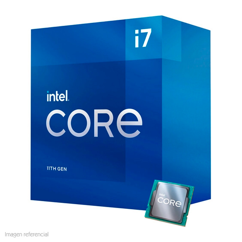 Imagen: Procesador Intel Core i7-11700 2.50 / 4.90 GHz, 16 MB Cach L3, LGA1200, 65W, 14 nm.