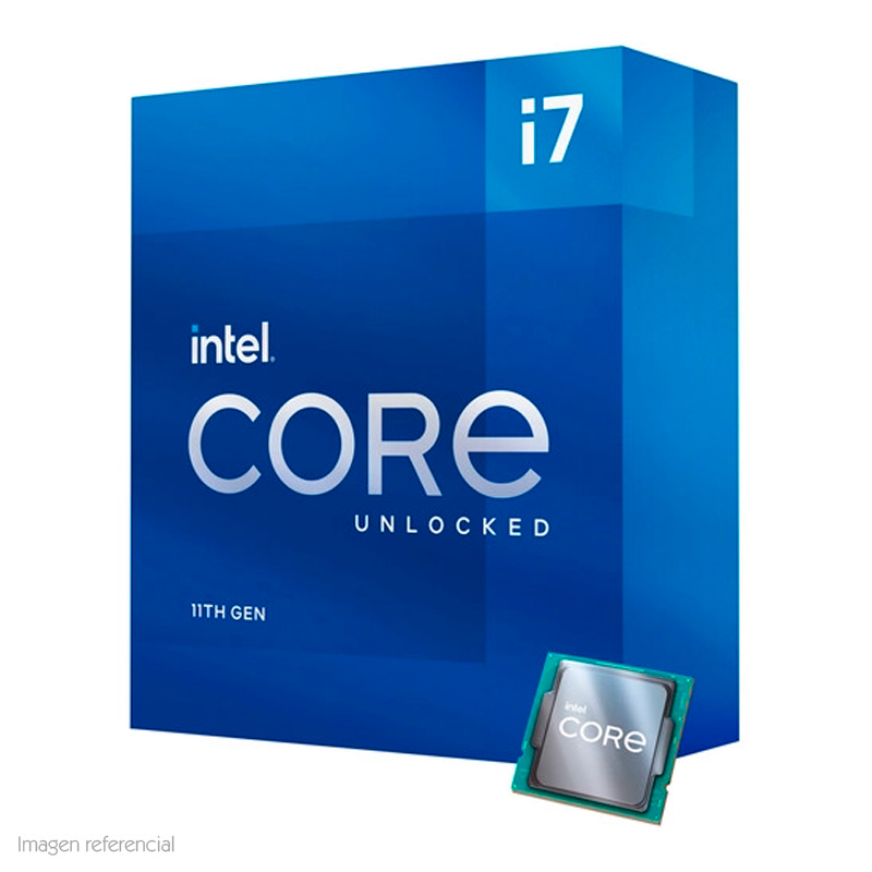 Imagen: Procesador Intel Core i7-11700K 3.60 / 5.00 GHz, 16 MB Cach L3, LGA1200, 125W, 14 nm.