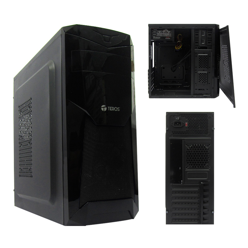 Imagen: Case Teros TE1056, Mid Tower, ATX, 600W, USB 2.0/ USB 3.0, Audio, Negro.