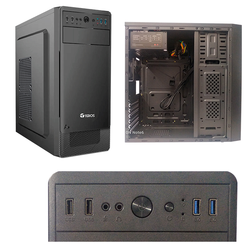 Imagen: Case Teros TE1074N, Mid Tower, ATX, 250W, USB 3.0 / 2.0, Audio, Negro.