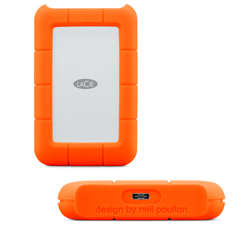 Imagen: Disco duro externo portatil LACIE Rugged 1TB, USB-C / USB 3.0 / USB 2.0, Color Naranja