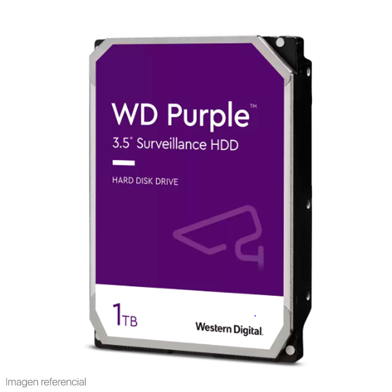 Imagen: Disco duro Western Digital Purple Surveillance, 1TB, SATA 6.0 Gbps, 5400RPM, 64MB, 3.5".