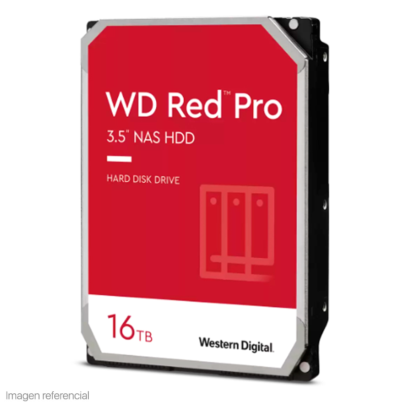 Imagen: Disco duro Western Digital Red Pro NAS, WD161KFGX, 16TB, SATA, 7200rpm, 3.5", Cache 512MB.