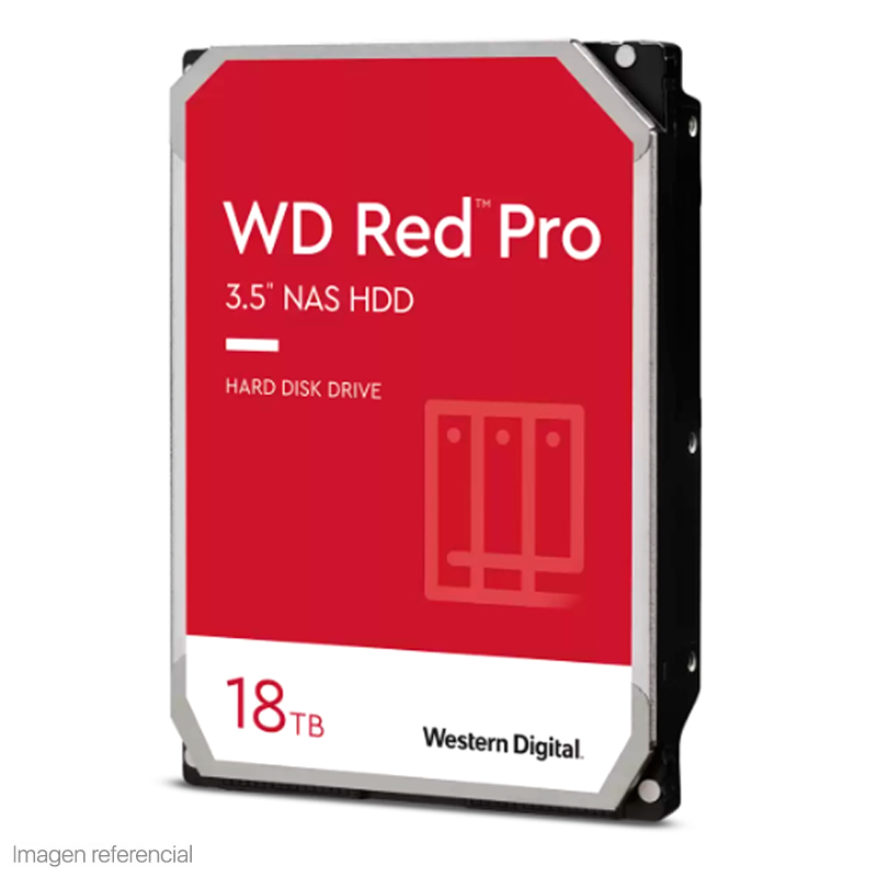 Imagen: Disco duro Western Digital Red Pro NAS, WD181KFGX, 18TB, SATA, 7200rpm, 3.5", Cache 512MB.