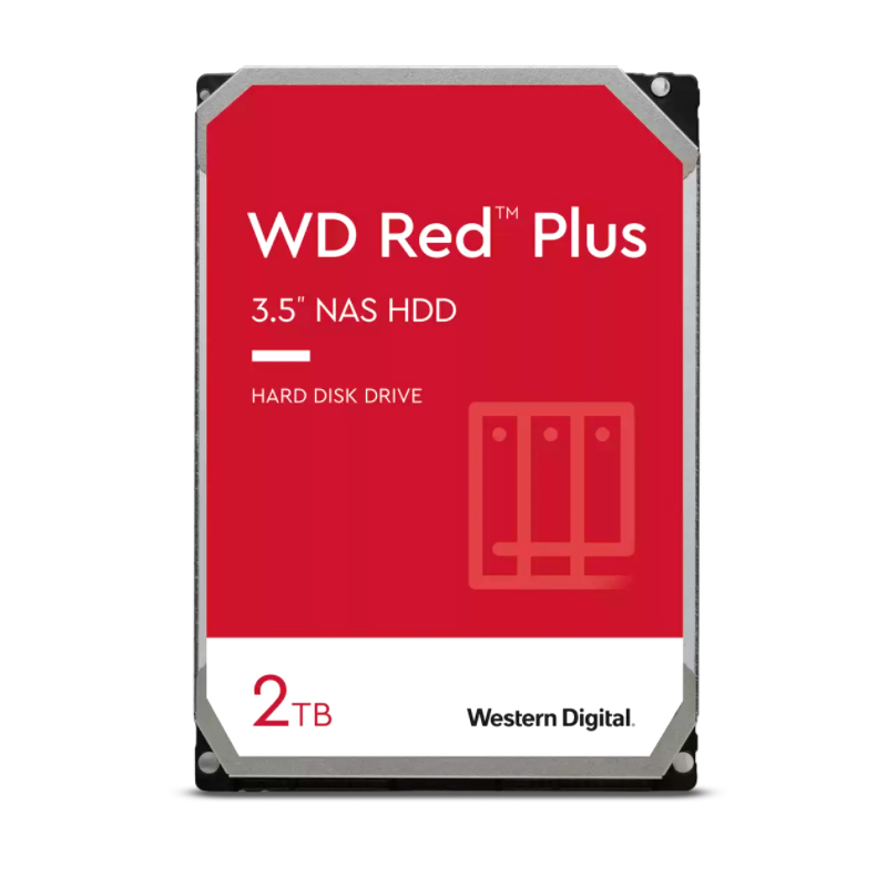 Imagen: Disco duro Western Digital Red Plus WD20EFZX, 2TB, SATA, 5400rpm, 3.5", Cache 128MB