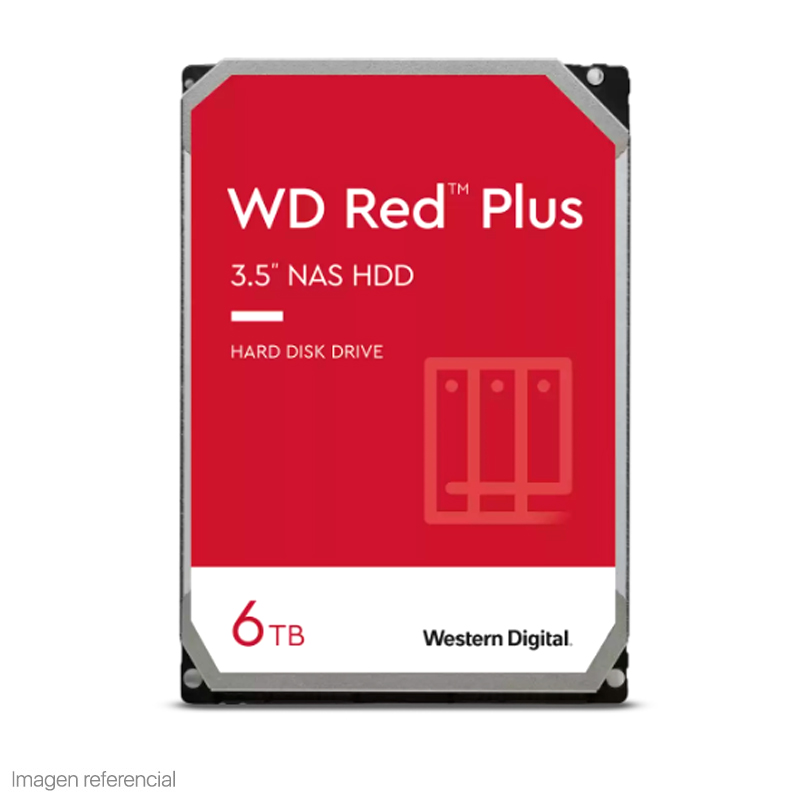 Imagen: Disco duro Western Digital Red Plus WD60EFPX, 6TB, SATA, 5400rpm, 3.5", Cache 256MB