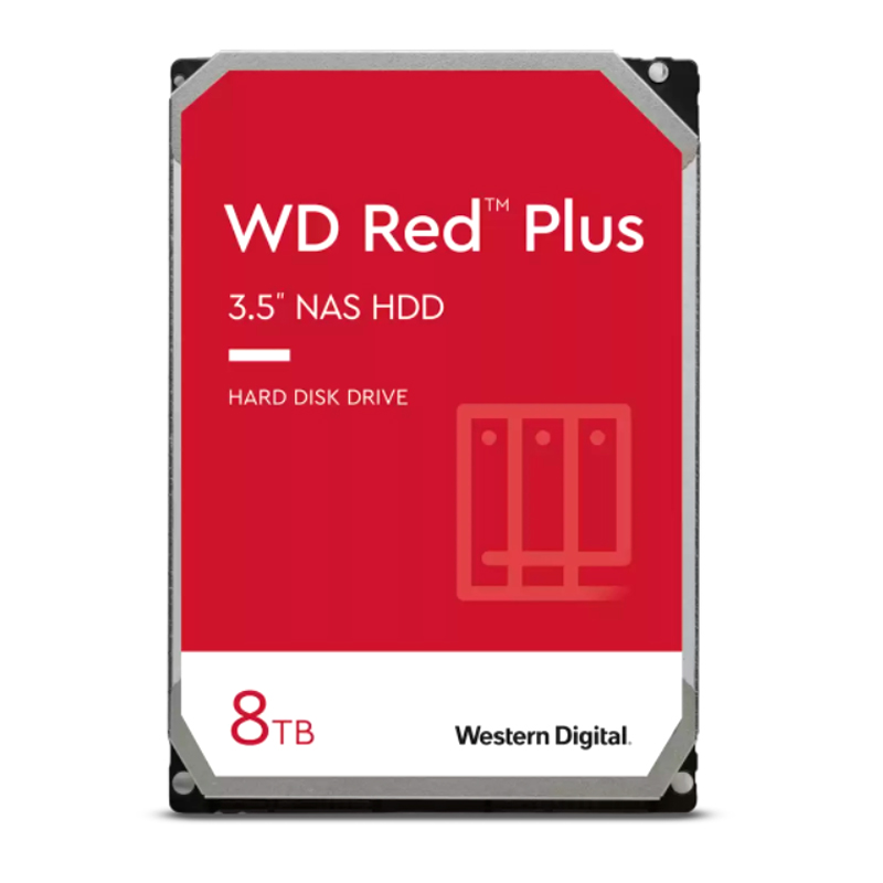 Imagen: Disco duro Western Digital Red Plus WD80EFZZ, 8TB, SATA, 5640rpm, 3.5", Cache 128MB
