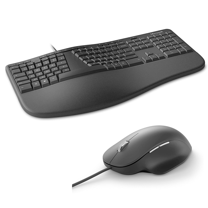 Imagen: Kit de Teclado + Mouse Microsoft Ergonomic Desktop en español, Color Negro, Retail.