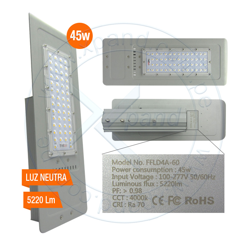 Imagen: Lampara para iluminacin publica Ecotrend FFLD4A-45,45W, 5220LM, 4000K, 100-277VAC PF0.98