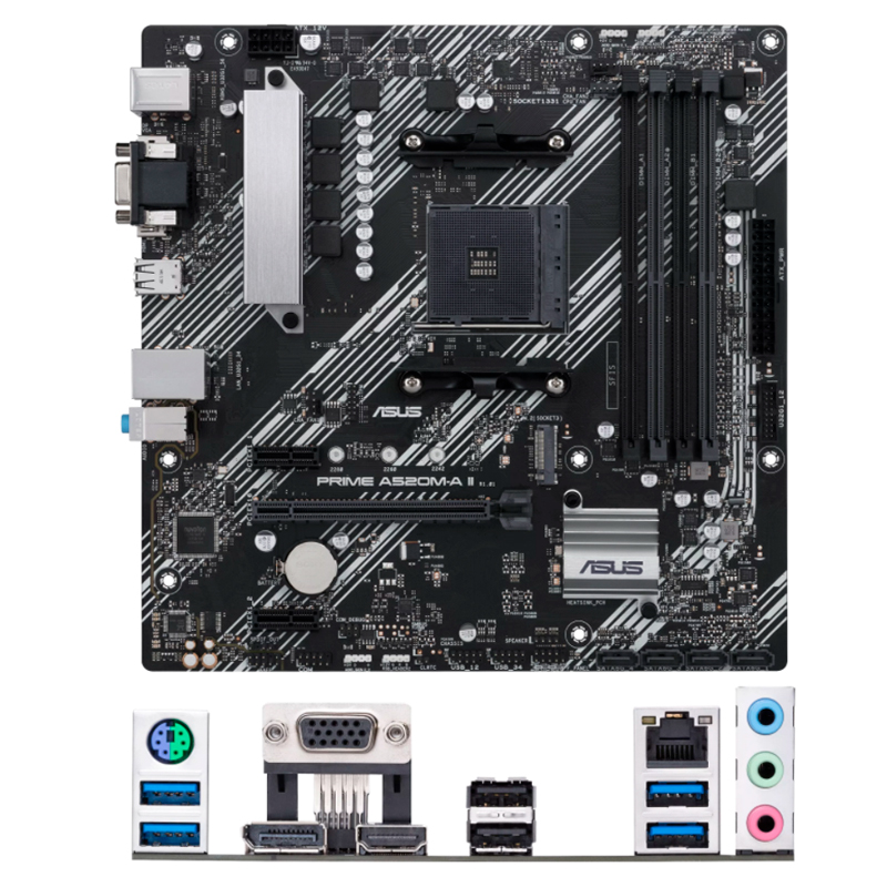 Imagen: Motherboard ASUS PRIME A520M-A II/CSM, Chipset AMD A520, Socket AMD AM4, mATX