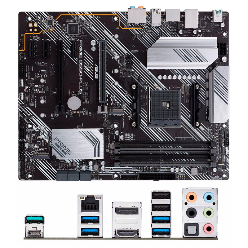 Imagen: Motherboard ASUS PRIME B550-PLUS, Chipset AMD B550, Socket AMD AM4, ATX