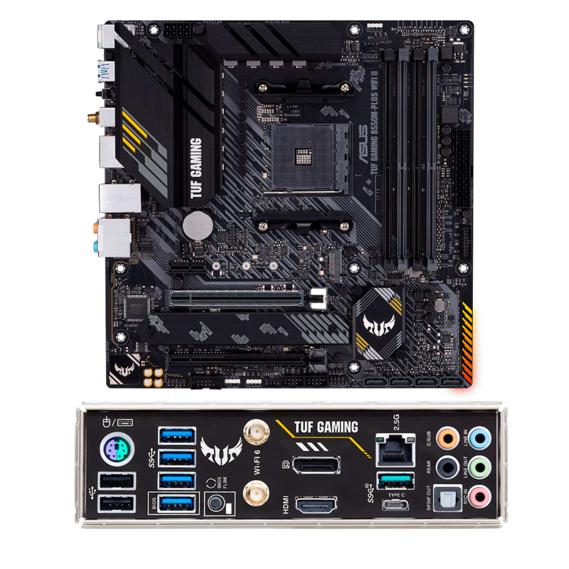 Imagen: Motherboard ASUS TUF GAMING B550M-PLUS WIFI II Chipset AMD B550, Socket AMD AM4, Micro ATX