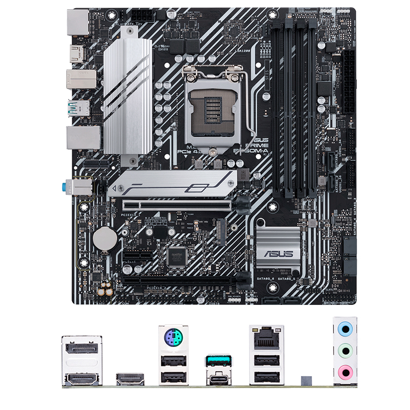 Imagen: Motherboard Asus Prime B560M-A, Intel B560, LGA1200, DDR4, LAN, 2 x HDMI, 1 x DP, USB 3.2