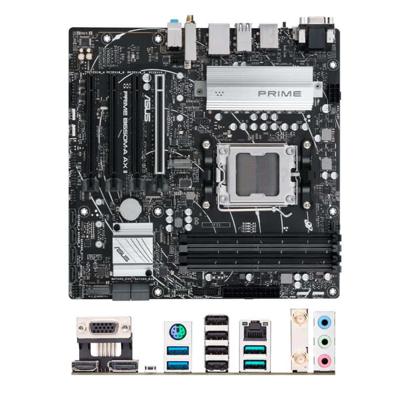 Imagen: Motherboard ASUS PRIME B650M-A AX II, Chipset AMD B650, Socket AM5, Micro ATX