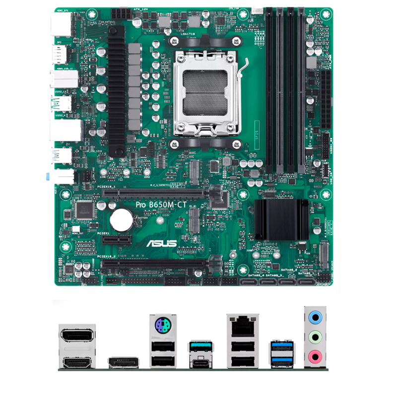 Imagen: Motherboard ASUS Pro B650M-CT-CSM, Chipset AMD B650, Socket AMD AM5, mATX