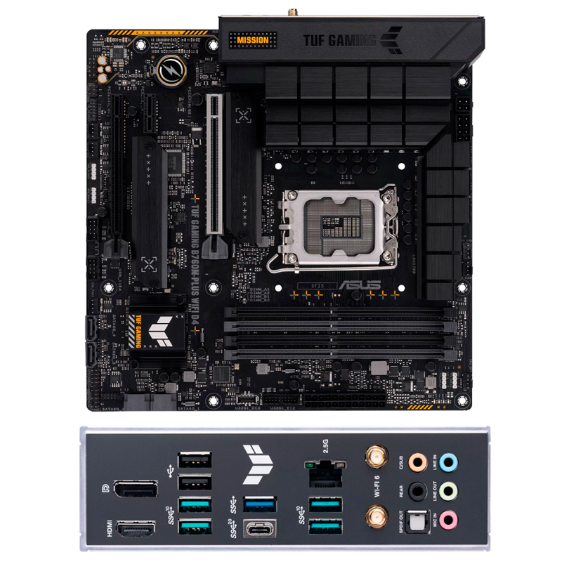 Imagen: Motherboard ASUS TUF GAMING B760M-PLUS WIFI D4, Chipset Intel B760, LGA1700, mATX