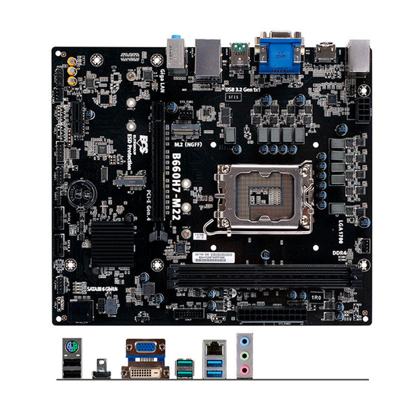 Imagen: Motherboard ECS B660H7-M22, Chipset Intel B660, LGA1700, mATX
