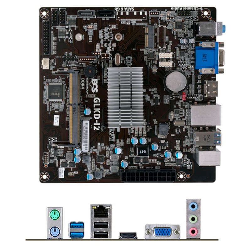 Imagen: Motherboard ECS Glkd-i2 Con procesador Integrado Celeron N4020 1.10 / 2.80 GHz DDR4 SODIMM