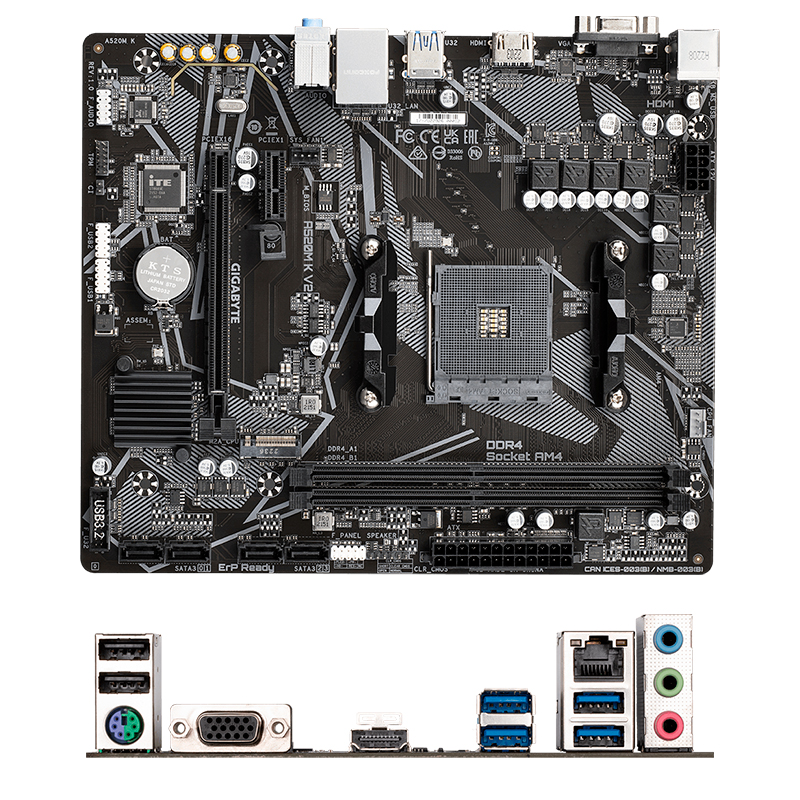 Imagen: Motherboard Gigabyte A520M K V2 (rev. 1.0) Chipset AMD A520, Socket AM4, Micro ATX