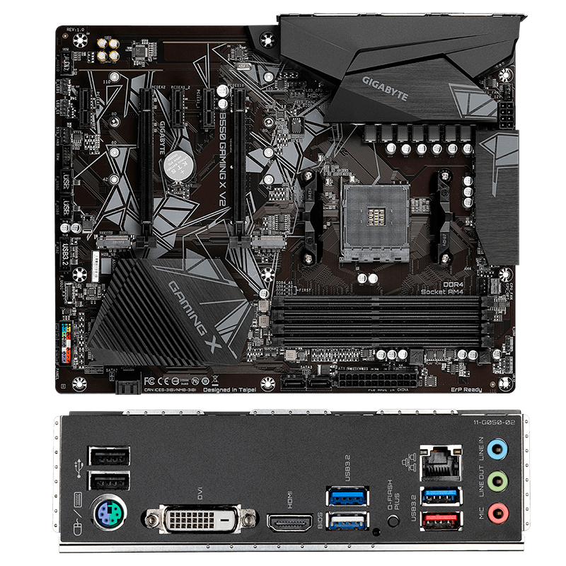 Imagen: Motherboard Gigabyte B550 GAMING X V2 (rev. 1.0), Chipset AMD B550, Socket AMD AM4, ATX