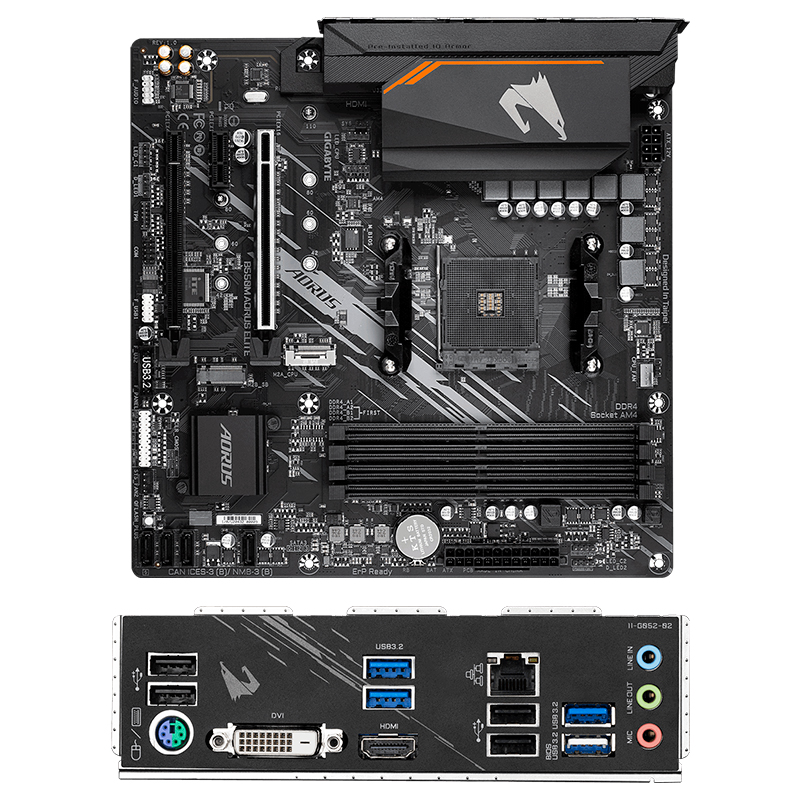 Imagen: Motherboard Gigabyte B550M AORUS ELITE (rev. 1.0), Chipset AMD B550, Socket AMD AM4, mATX