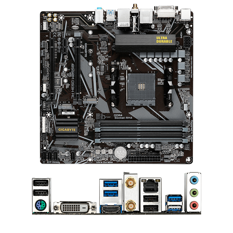 Imagen: Motherboard Gigabyte B550M DS3H AC (rev. 1.5) Chipset AMD B550, Socket AM4, Micro ATX