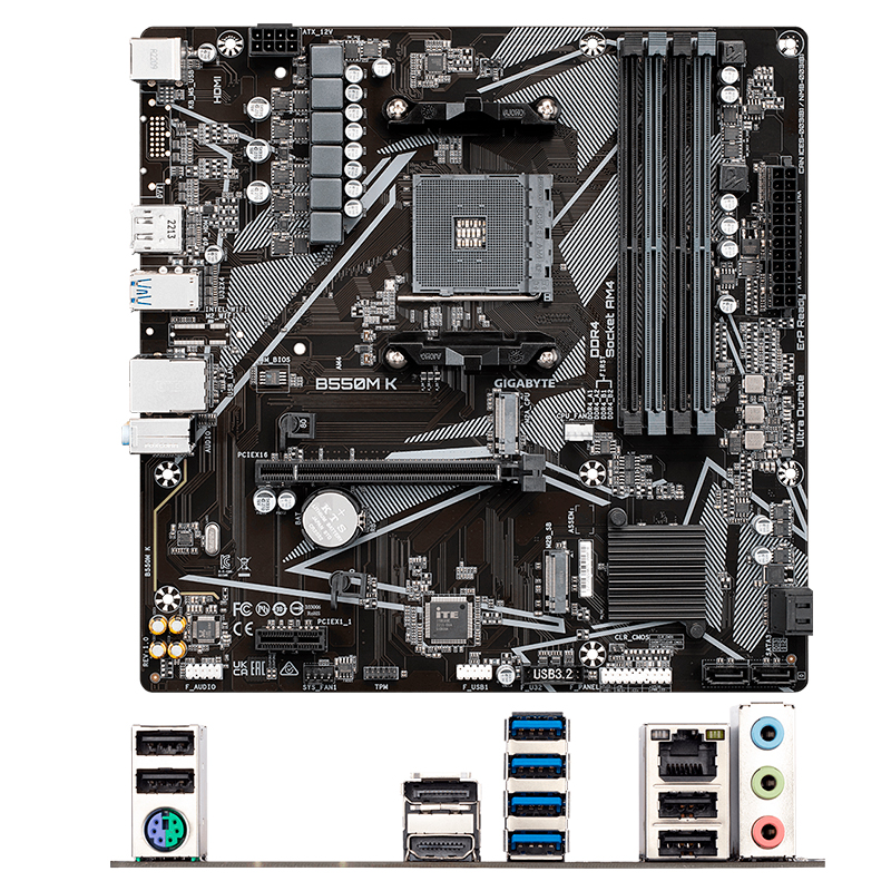 Imagen: Motherboard Gigabyte B550M K (rev. 1.0) Chipset AMD B550, Socket AM4, Micro ATX