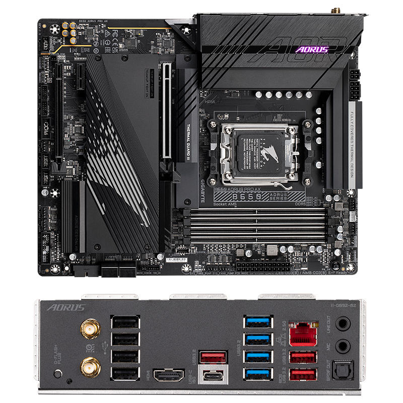 Imagen: Motherboard Gigabyte B650 AORUS PRO AX, Chipset AMD B650, Socket AMD AM5, ATX