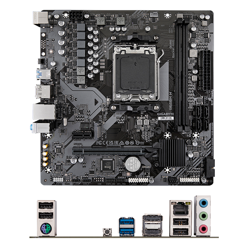 Imagen: Motherboard Gigabyte B650M H, AM5, DDR5, HDMI, DP, HD Audio.