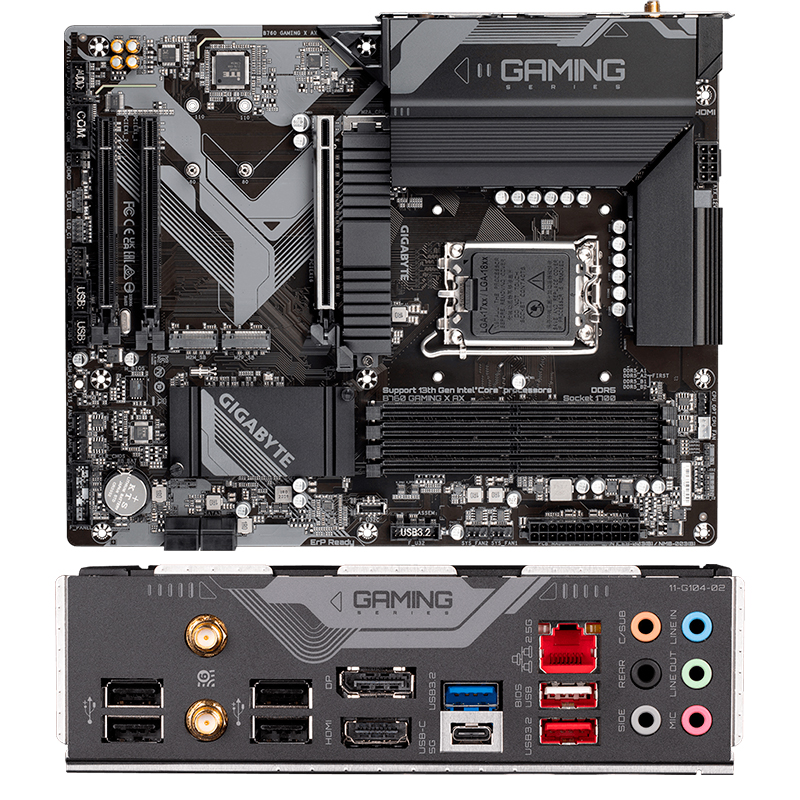 Imagen: Motherboard Gigabyte B760 GAMING X AX DDR5 (rev.1.0) Chipset Intel B760, LGA1700, ATX