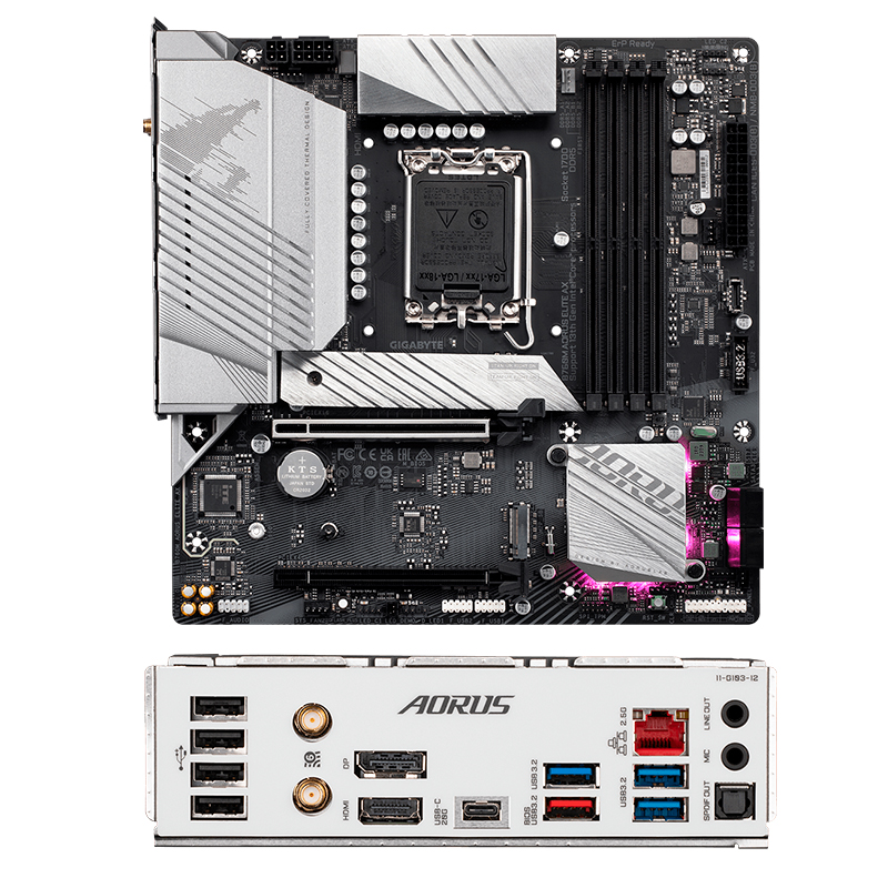 Imagen: Motherboard Gigabyte B760M AORUS ELITE AX (rev 1.0) Chipset Intel B760, LGA1700, Micro ATX