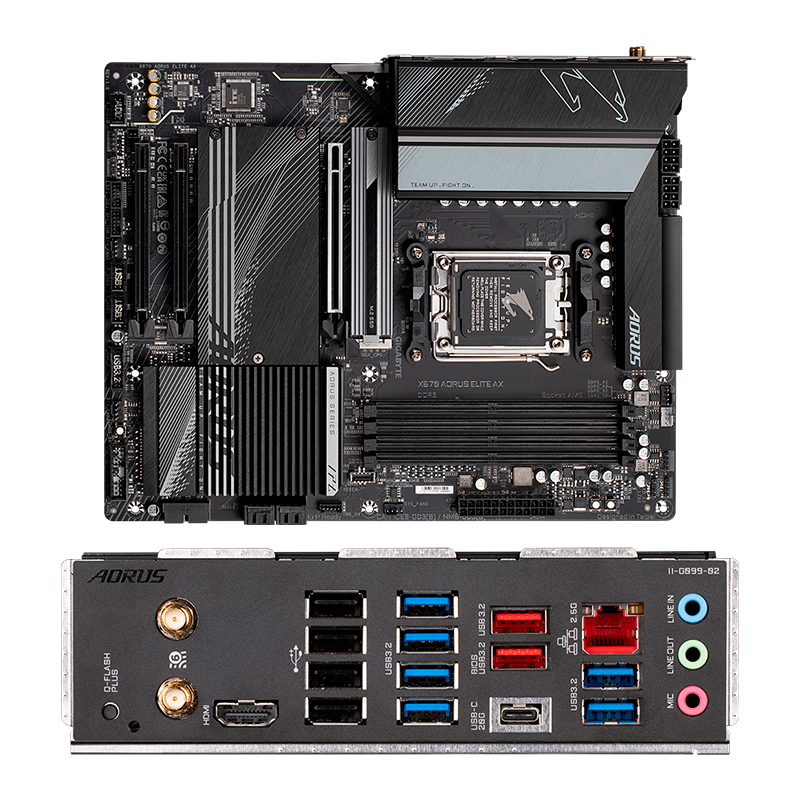 Imagen: Motherboard Gigabyte X670 AORUS ELITE AX, Chipset AMD X670, Socket AMD AM5, ATX